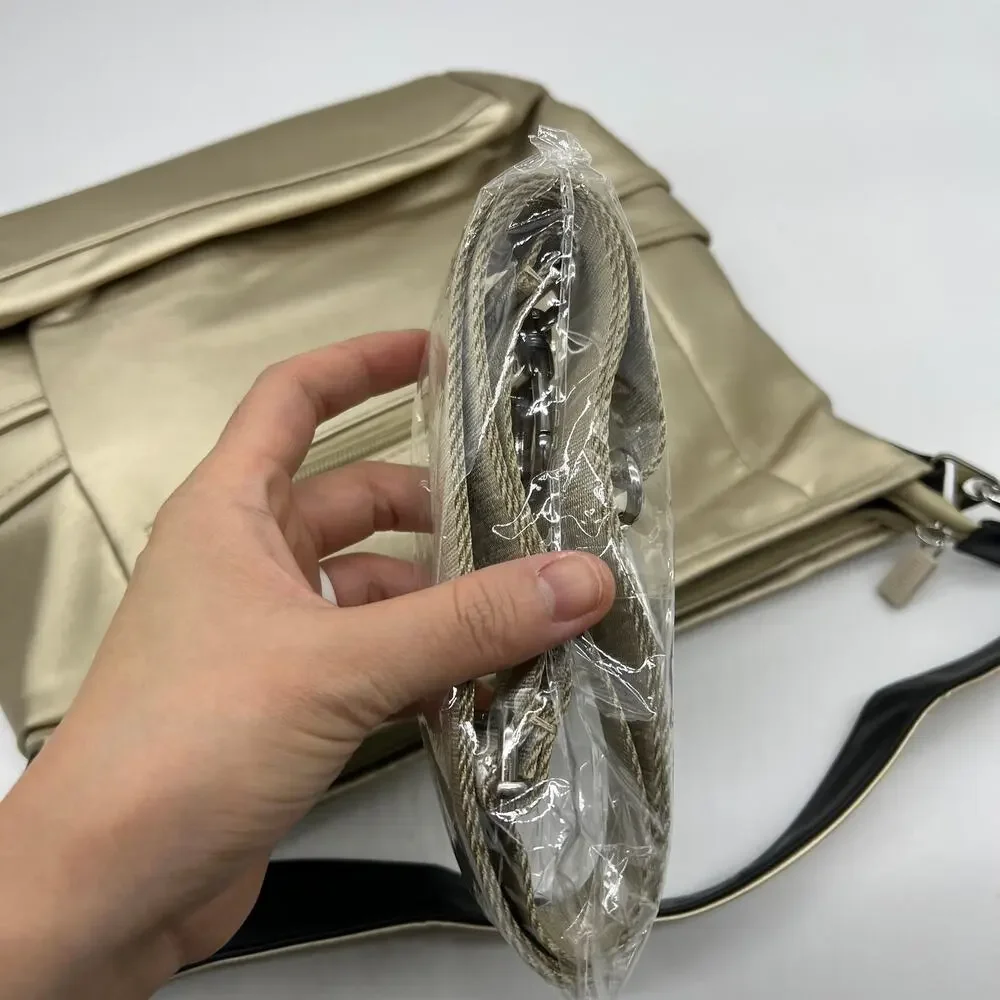 IHKWIP Zig Zag Quilted Go Getter Shoulder Bag with Crossbody Strap Met Champagne